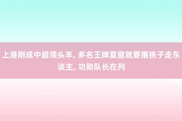 上港刚成中超领头羊, 多名王牌夏窗就要撂挑子走东谈主, 功勋队长在列