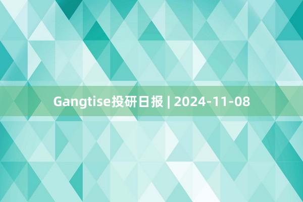 Gangtise投研日报 | 2024-11-08